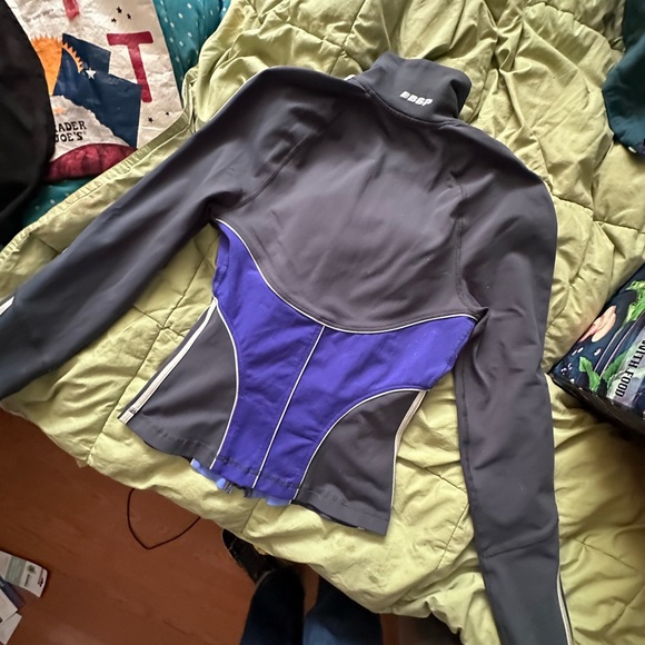 BEBE SPORT WORK OUT OUTFIT LONG WORK OUT PANTS & zip down size x small - Picture 3 of 4